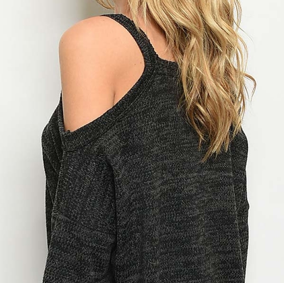 UNIQUE Extra Soft Open Shoulder Blouse Sweater - Picture 5 of 9
